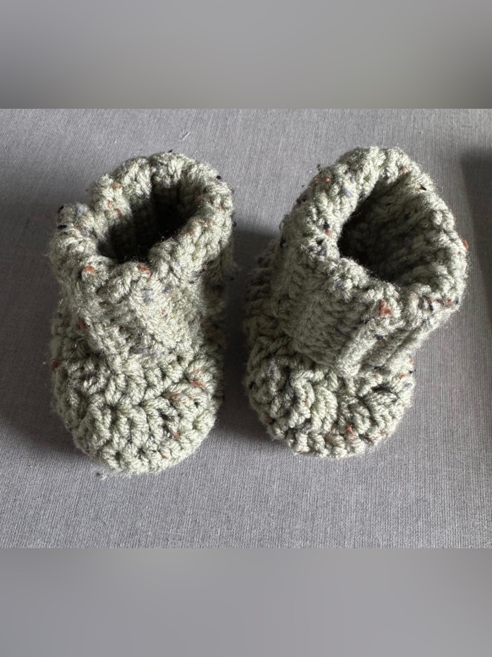 Crocheted newborn moccasins